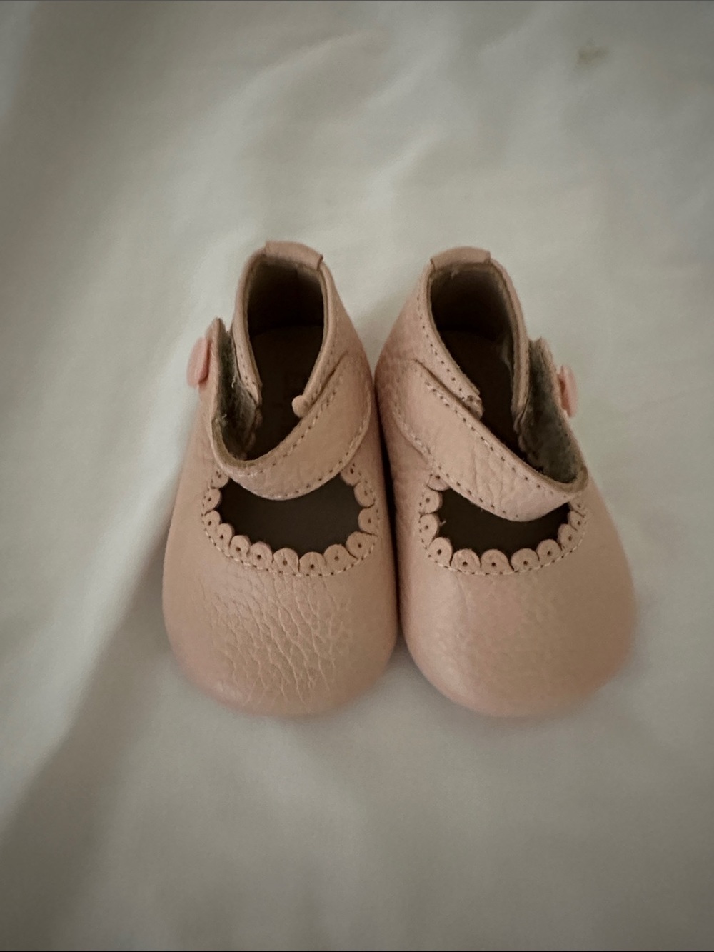 Elephantito Blush Pink Scalloped Mary Jane Baby Shoes